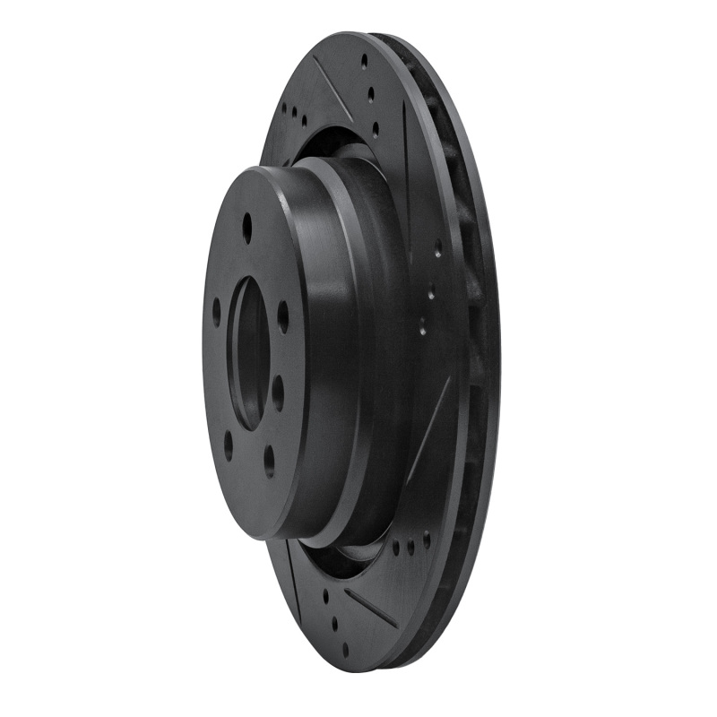 BMW Z3 Brake Rotor (1) - Rear - R1 Concepts - Drilled & Slotted - Black - `95-`02